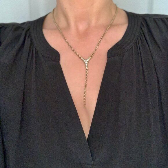 Dyrberg/Kern Neca Swarovski crystal Y style / lariat necklace - Picture 8 of 8